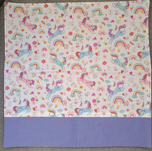 Serviette de table licornes 30*30cm personnalisée