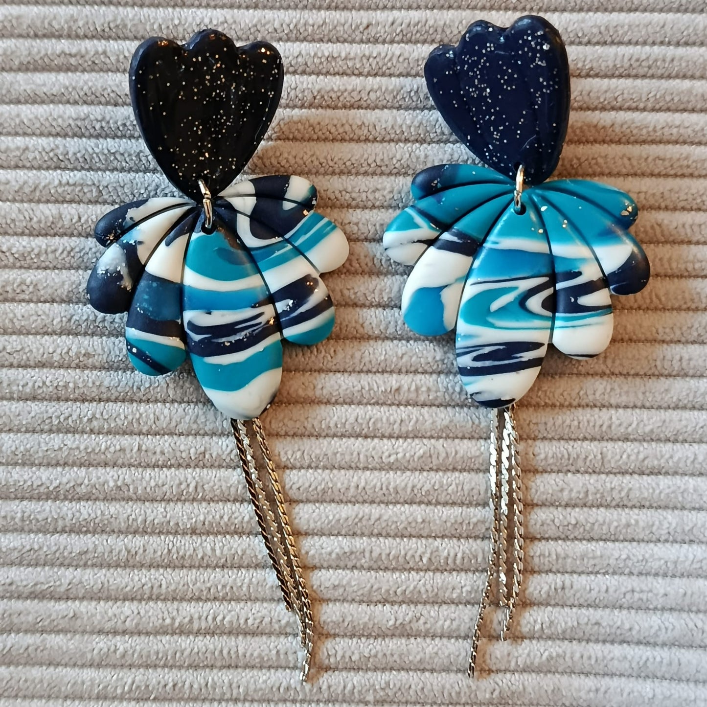 Boucles d'oreilles "Océane" bleu