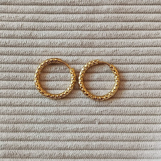 Créoles interchangeables martelées diamètre 2 cm