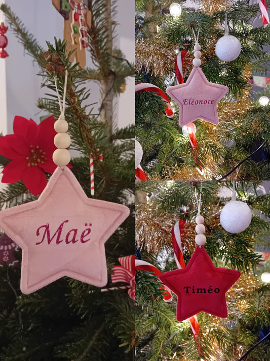 Etoile de Noël personnalisées à suspendre