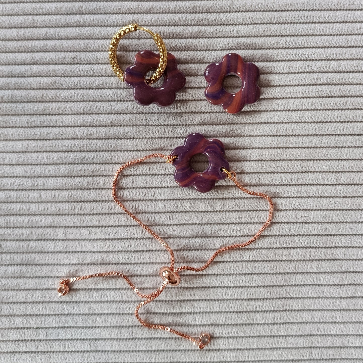 Parrure pampilles "Théa" + bracelet