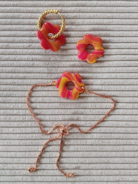 Parrure pampilles "Théa" + bracelet